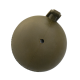 carbon hound dog toy green frag much grenade dog toy in heavy natural rubber for aggressive chewers bottom view