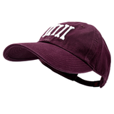 carbon hound rebel bones dad hat in maroon with white embroidered rebel bones logo on the front on a white background