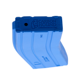 carbon hound mag munch heavy duty rubber gun magazine dog toy in blue color bottom view