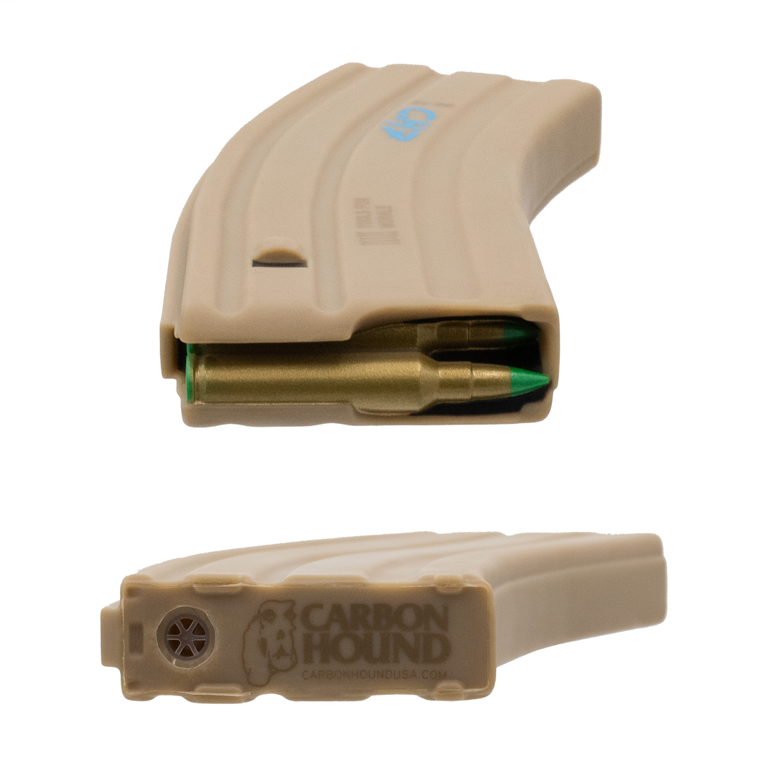 carbon hound mag munch mk1 30 round rifle magazine replica dog toy on a transparent background