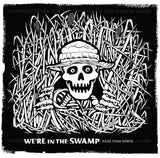 carbon hound we're in the swamp black and white skull logo