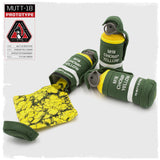 carbon hound Mutt-18 M18 smoke grenade dog toys with treat cavity open showing dog treats in heavy canvas for aggressive chewers